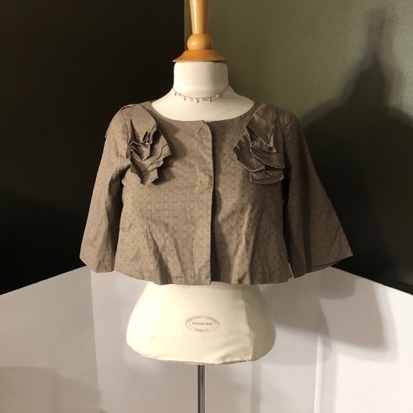 BCBG Brown Cropped Jacket Size Small NWOT - Picture 1 of 7